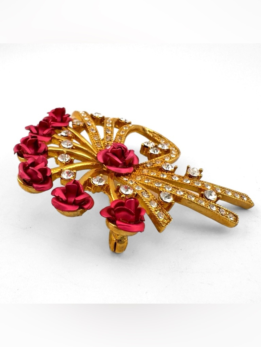Rose Rhinestone Brooch - Picture 2 of 5